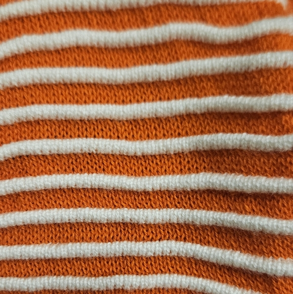 Orange Ribbed knit striped 2 pcs set Cotton long sleeves tops mini Skirt size S - Picture 10 of 12